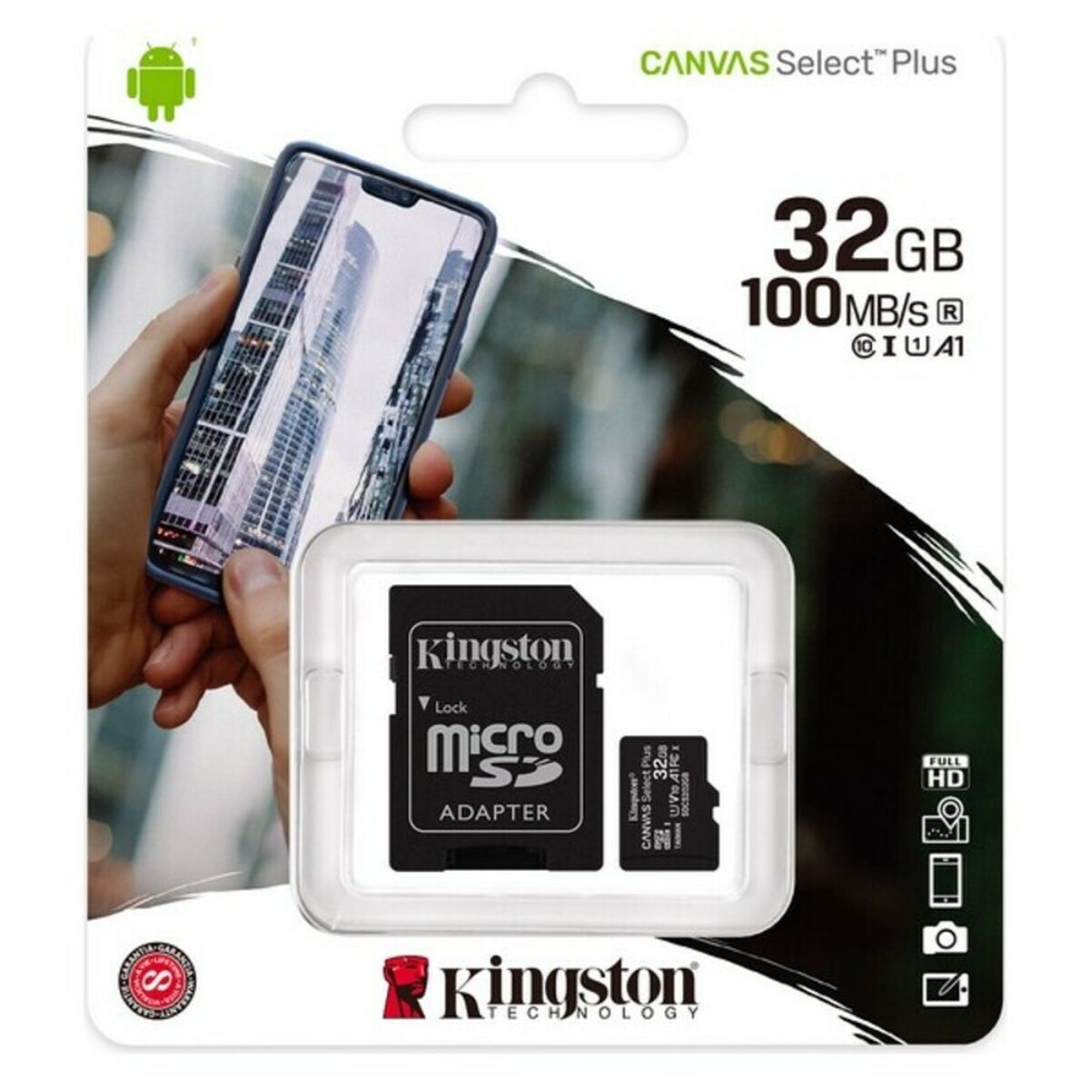 Mikro-SD Minnekort med Adapter Kingston SDCS2 100 MB/s exFAT